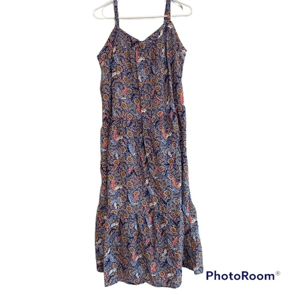 Women's Sleeveless Tiered A-Line Dress Knox Rose Blue Size 2X - Picture 6 of 10
